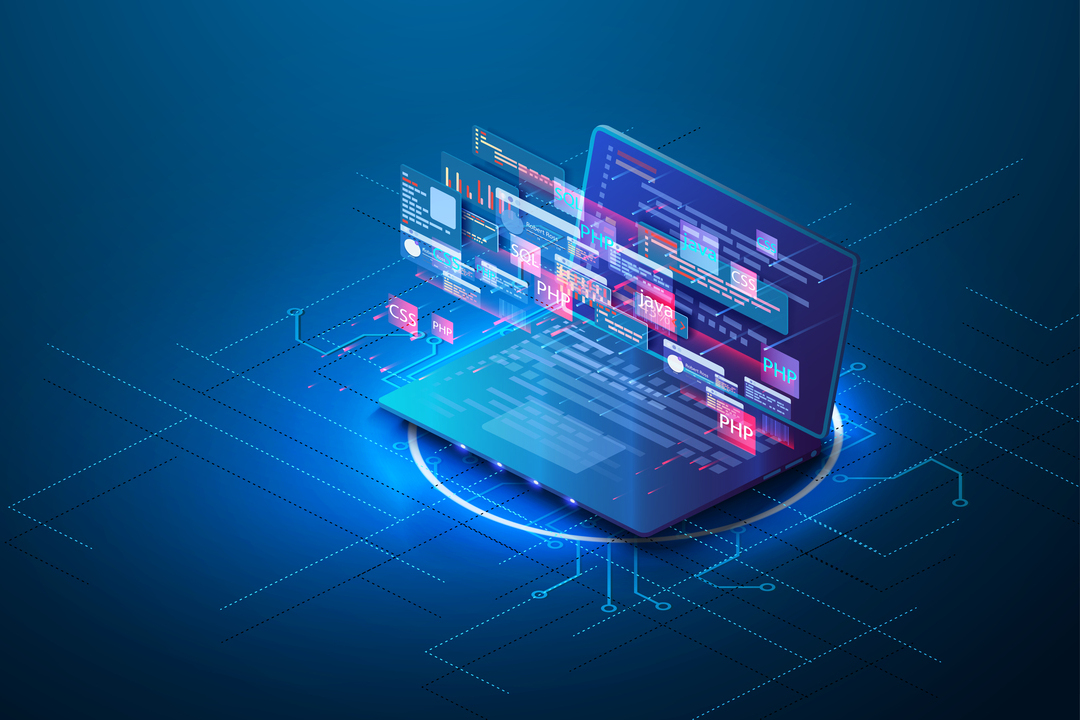 Conteudo multiplataforma: imagem gráfica mostra projeções saindo de computador